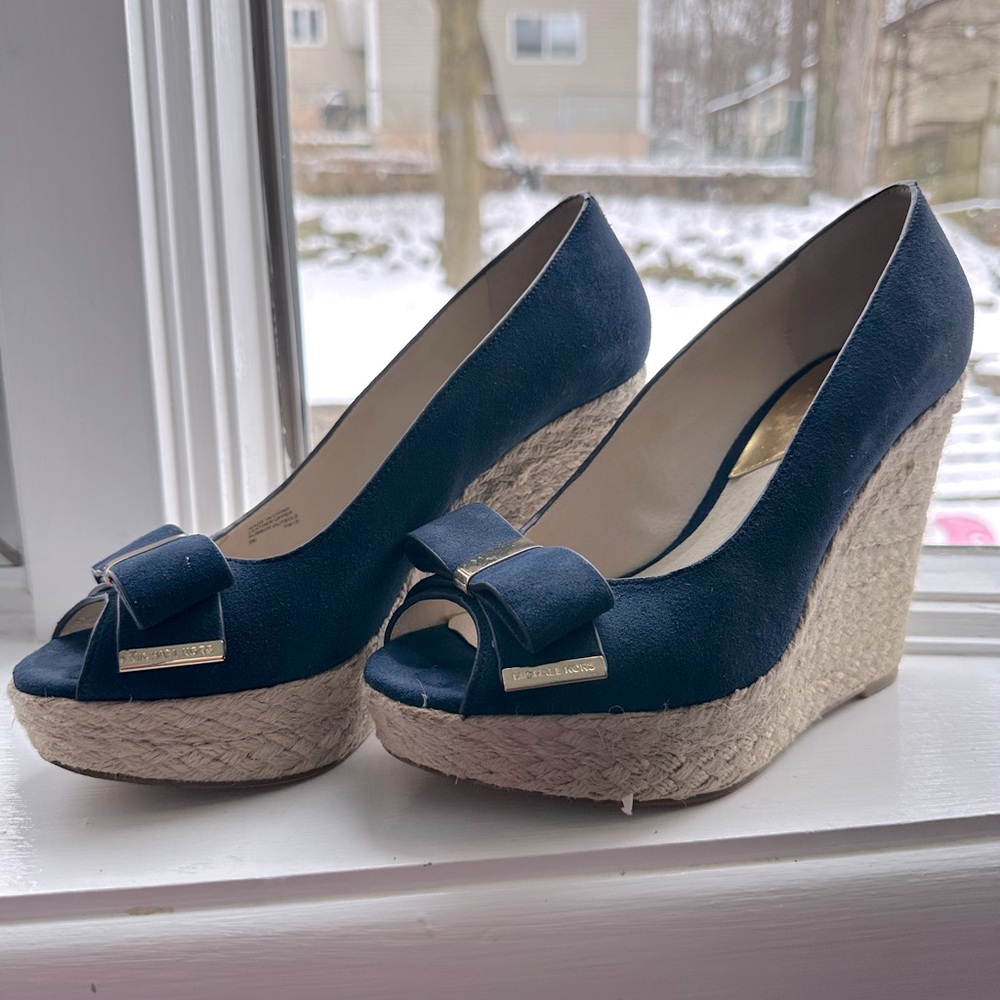 Michael Kors suede platform wedges